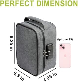 Large Waterproof Travel Bag Box with Combination Lock, Lunch Bag Box, Portable Travel Storage Case, Medicine Lock Container, Includes 5 Resealable Ziplock Bags Accessories
