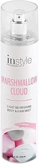 Instyle Fragrances | Body & Hair Mist | Marshmallow Cloud Scent | With Panthenol | CLEAN, Vegan, Paraben Free, Phthalate Free | Premium 8 Fl Oz Spray Bottle