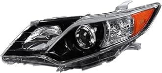 Front Headlight Assembly For 2012 2013 2014 Toyota Camry SE,Left Driver Side Replacement,Projector Headlamp Black Housing Clear Lens