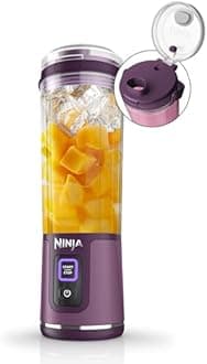 Ninja BC151PR Blast Portable Blender, Cordless, 18oz. Vessel, Personal Blender-for Shakes & Smoothies, BPA Free, Leakproof-Lid & Sip Spout, USB-C Rechargeable, Dishwasher Safe Parts, Passion Fruit