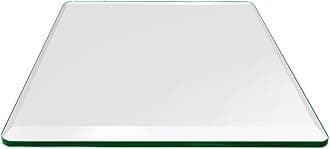 Dulles Glass 24 inch Square Glass Table Top - Tempered - 1/2" Thick Glass Surface, Safe Beveled Edge, Radius Corners, Multipurpose for Dining Table, Patio, Coffee and End Table