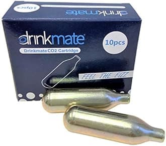 DrinkMate 8g CO2 Soda Chargers, Box of 10, Silver, Standard