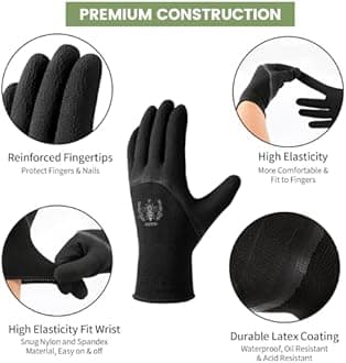 Pleneal Gardening Gloves for Women Men - 6 Pairs Breathable Garden Gloves with Grip, Latex Coated Outdoor Working Gloves for Lawn Yard, Medium Size Fits Most