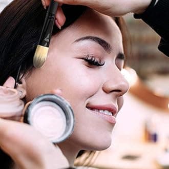 MACPLUS Fiber Bristle Makeup Brush Set with Black Leather Case- BLACK, 24 Pieces