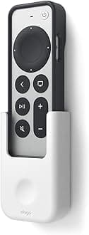 elago Universal Remote Holder Mount Compatible with Apple TV and All Other Control Devices - Adhesive Tape or Screw Mounting Options, Available Wired Charging [Small] [3rd & 2nd Gen] [White]