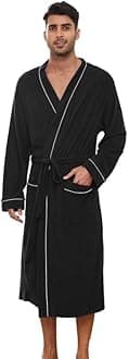 U2SKIIN Mens Terry Cloth Bathrobe, 100% Cotton Soft Robe for Men, Long Spa Skin-friendly Mens Robe