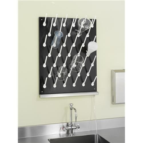 Inter Dyne EPB-2430 Black Epoxy Pegboard Drying Rack with 39 Pegs, 1" Thick