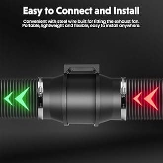 InfiniPower Dryer Vent Hose, 8" Insulated Flexible Duct 8FT with 2 Clamps, Heavy Duty Four Layer Protection for Heating Cooling Ventilation and Exhaust, 8" x 8', Black