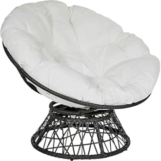 AHSBND Large Round Papasan Chair Cushion, Thick Outdoor Rocking Chair Cushion, Rattan Hanging Basket Cushion, Egg Nest Replacement Pad(White,40 * 40cm)