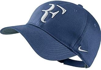 Unisex Cotton Embroidered RF Cap with Back Adjustable Strip (Blue/White, Free Size)