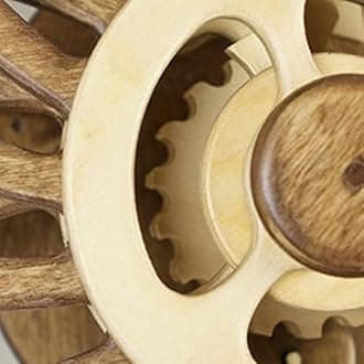 Syfinee Kinetic Energy Rotating Windmill Wood Carving Wall Ornaments, Infinity Kinetic 3D Art Wall Hanging Rotating Windmill for Living Room Office Decoration