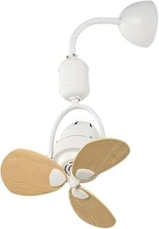 OLTAO Nova 16-Inch Deluxe Premium Fancy Luxury Designer Wall Fan with Wooden Blades For Office Home & Bedroom - Silent Operation & Oscillation, Available in 3 Colors (White)