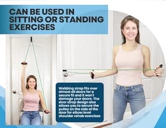 LiftAid Shoulder Pulley for Physical Therapy with Exercise Guide - Improves Shoulder Strength & Range of Motion - Reduces Pain, Helps in Muscle Recovery - Physical Therapy Equipment (Green)