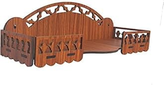 Generic Beautiful Wooden Home and Office Temple/Pooja Mandir Engineered Wood (Decor-27) (16inches)(Brown) (DIY), MSG2705