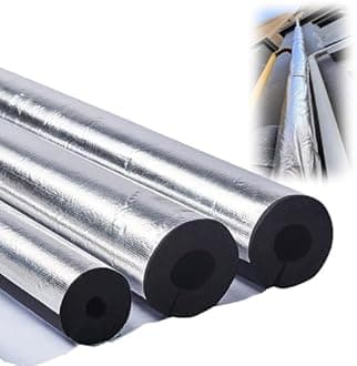 Outdoor Foam pipe insulation tubing, for On air conditioning lines on Heat Pump, Insulated tubes prevent heat loss, ID 22mm (7/8")-165mm (6-1/2") aluminum foil Foam Tubing(165mm(ID) x20mm)