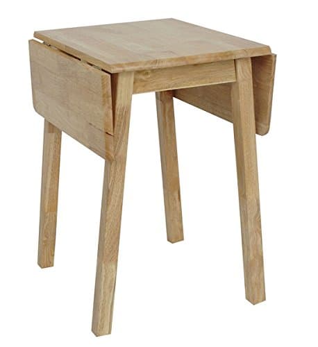 Natural Light Wood Compact Small Drop Leaf Table for Kitchen or Dining Room