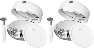 FRCOLOR Empty Cosmetic Sample Box Empty Sample Jars 2Pcs Lip Sleeping Mask Container Exfoliator Lips Balm Box Lip Gloss Case with Silicone Lip Brush Makeup Cream Container