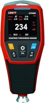 UNI-T Uni-trendPaint Thickness Teste UT343D UT343A UT343E Digital Coating Gauge Meter Cars Paint Thickness Teste Metal Detector FE/NFE Measurement with USB Data(UT343D)