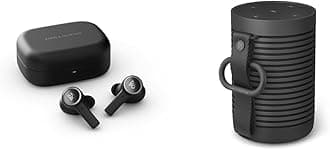 Bang & Olufsen Beoplay EX - Wireless Bluetooth Earphones with Microphone and Active Noise Cancelling & Beosound Explore - Wireless Portable Outdoor Bluetooth Speaker, IP 67 Dustproof