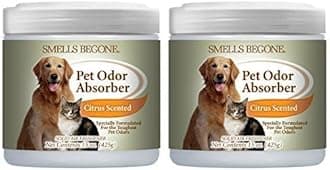 15oz Gel Pet Odor Eliminator - Absorb & Remove Strong Odors from Pets, Cat Litter, Dog Poop, Urine Smells - Eliminate Whole Home Odors with Essential Oils (2-Pack, Pet Citrus)