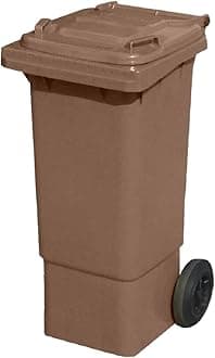 Brown 80 ltr Wheelie Bin - Small Size Household Wheelie Bin - Tough & Durable - For All Your Outdoor Rubbish & Recycling - EN840 Certified & Tested