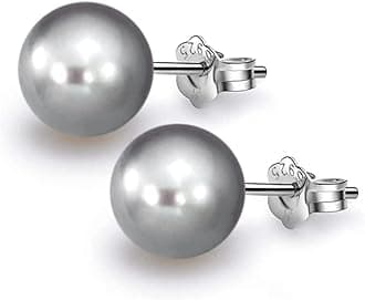 925 Silver Classic Pearl Earrings for Women | 92.5 Sterling Silver & Brilliant Lustre Pearls | Lovely Gift for Women