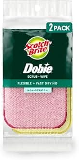 Scotch-Brite Dobie Scrub & Wipe Cloth, 5.9 in. x 3.9 in., 2/Pack