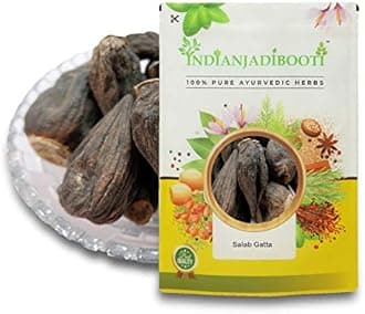 IndianJadiBooti Salab Gatta (900g) - Boosts Vigor, Stamina & Physical Strength | Stone Hard Orchis Mascula Root (Salam Gatta) for Muscle Mass | Authentic Ayurvedic Rasayana | 100% Raw & Dried