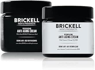 Brickell Men's Day and Night Anti Aging Cream Routine, Natural and Organic, Unscented