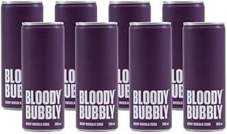 BLOODY BUBBLY BERRY MASALA SODA | Naturally Flavoured Soda | 44 Cal Per Can | No Added Artificial Flavours, Colours & Preservatives (250ml Each_Pack of 8)