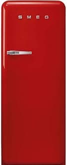 Smeg FAB28 50's Retro Style Aesthetic Top Freezer Refrigerator with 9.93 Cu Total Capacity, Multiflow Cooling System, Adjustable Glass Shelves 24-Inches, Red Right Hand Hinge Made In Italy