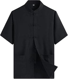 ZooBooChinese Clothing Tang Suit - Kung Fu Short Sleeve Shirt for Men