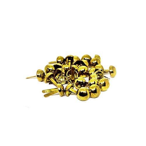 - Nimida Brad Pins/Split Pin/Rivet/Stud/Skull pins/Spikes/Paper Fastener for Scrapbooking, DIY, Leather Goods, | Golden Colour | Pack of 100