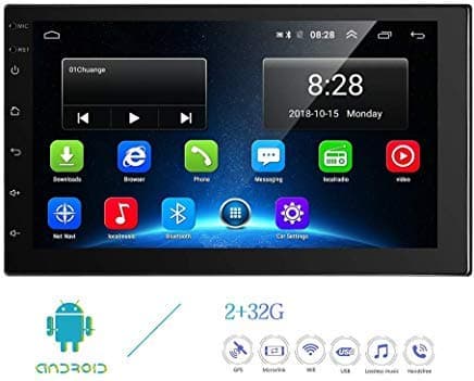 Car Stereo Double Din 7" Touch Screen in Dash Car Stereo 2G 32G Car Audio FM AM Car Radio Bluetooth GPS Navigation WiFi USB Support 4G SIM Card, Mirror Link, Rear View Camera, Steering Wheel Control