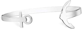 PAUL HEWITT ANCUFF Womens Silver Bangle - Open-Style Womens Bangle Bracelet Made of Stainless Steel, Beautiful Anchor-Design Silver Jewellery for Women