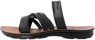 WALKAROO Men's Fashion Sandals with Toe Ring, Cross Straps and Lightweight - W5687