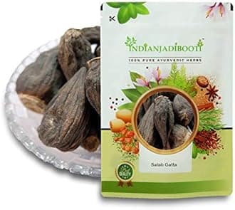 IndianJadiBooti Salab Gatta (250g) | Premium Orchid Root (Orchis Mascula) | Salam Gatta | Original Ayurvedic Rasayana for Strength, Vigor & Physical Vitality | Whole Dried Tubers | Stone Hard Quality