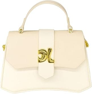 Designer Handbag with Gold Lock, Multiple Colours, Size 23.5x8x15 cm, Textured Pattern