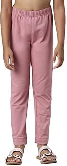 GO COLORS Girl's Slim Fit High Rise Cotton Ankle Length Leggings