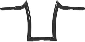 14 Inch Rise Black Ape Hanger Handlebar, 1.25” Fat 1" Clamp Meathook Bar Fit for Harley Sportster 883 1200 XL Softail FLST FXST Dyna, Road King Handlebars 1994-2023, Road Glide Handle Bar 1998-2013