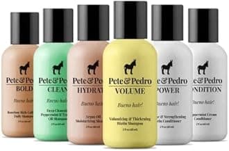Pete & Pedro Haircare Shampoo & Conditioner Starter Samples Set | Tea Tree & Argan Oil, Biotin, Helps All Hairstyles/Types, Dandruff, Dry, Thin Hair, Travel | Shark Tank Featured, 6 2 oz. Bottles Each
