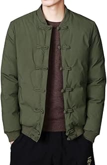 CJQJPNZ Traditional Chinese Dress Men's Heavy Cotton Baseball Jacket Pilot Jacket Winter Heavy Vintage Cotton Jacket