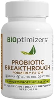 BIOptimizers Probiotic Breakthrough – Lactobacillus Plantarum OM Probiotics & Prebiotics Health Supplement for Gut, Digestive & Immune Support Probiotics for Women Men Elderly– 30 Vegan Capsules
