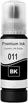 CANOFF 011 & 012 Refill Ink Bottle Compatible with Epson Model L8180 and L8160 Printer (011 Black Ink 1pc.)