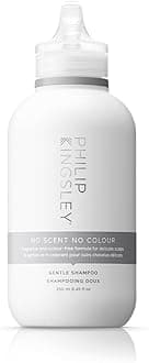 Philip Kingsley No Scent No Colour Shampoo for Sensitive Delicate Scalps Daily Use Gentle Cleansing Shampoo Unscented Fragrance-Free Color-Free Vegan-Friendly for All Hair Types, 250ml