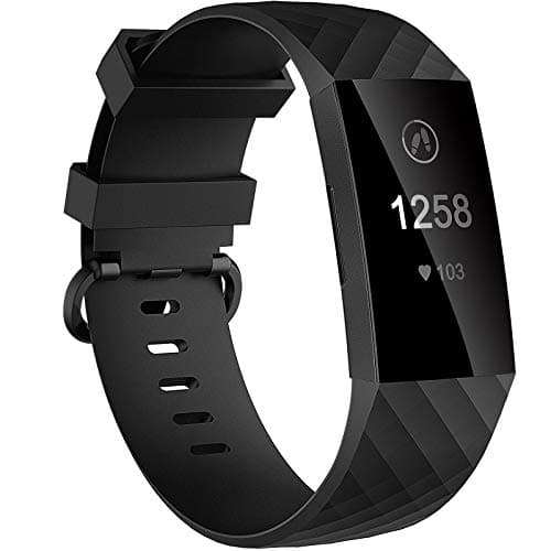 Velavior Waterproof Bands For Fitbit Charge 3/ Fitbit Charge 4/ Charge3 Se, Replacement Wristbands For Women Men Small Large (Black, Small)