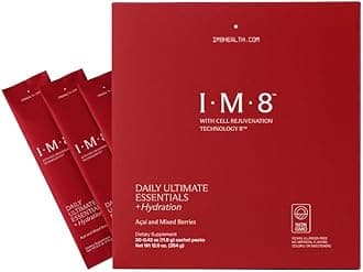 Daily Ultimate Essentials All-in-One Multivitamin Supplement, 92 Nutrient Rich Ingredients CoQ10, Probiotics, Vitamins, Greens, Gluten Free, Vegan, Acai Mixed Berry (30 Servings, Travel Packs)