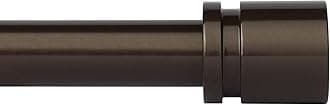 Curtain Rods for Windows 16 to 28 or 40 Inches Max Adjustable Length 1 Inch Diameter Window Curtain Rod with Aluminium End Cap, Antique Bronze