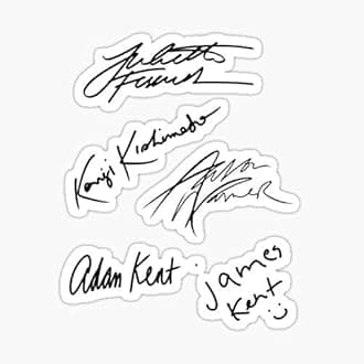 Shatter Me Character Signatures Sticker - Graphic for Auto, Wall, Laptop, Cell, Truck Windows, Cars