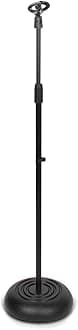 PylePro PMKS5 Compact Base Microphone Stand, Black